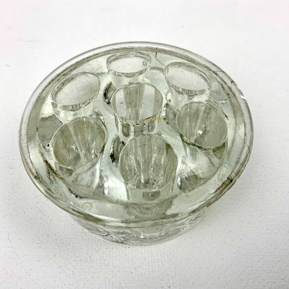 Vintage Flower Frogs Set Of 3 Clear, Carnival Glass, Ceramic - Picture 7 of 16